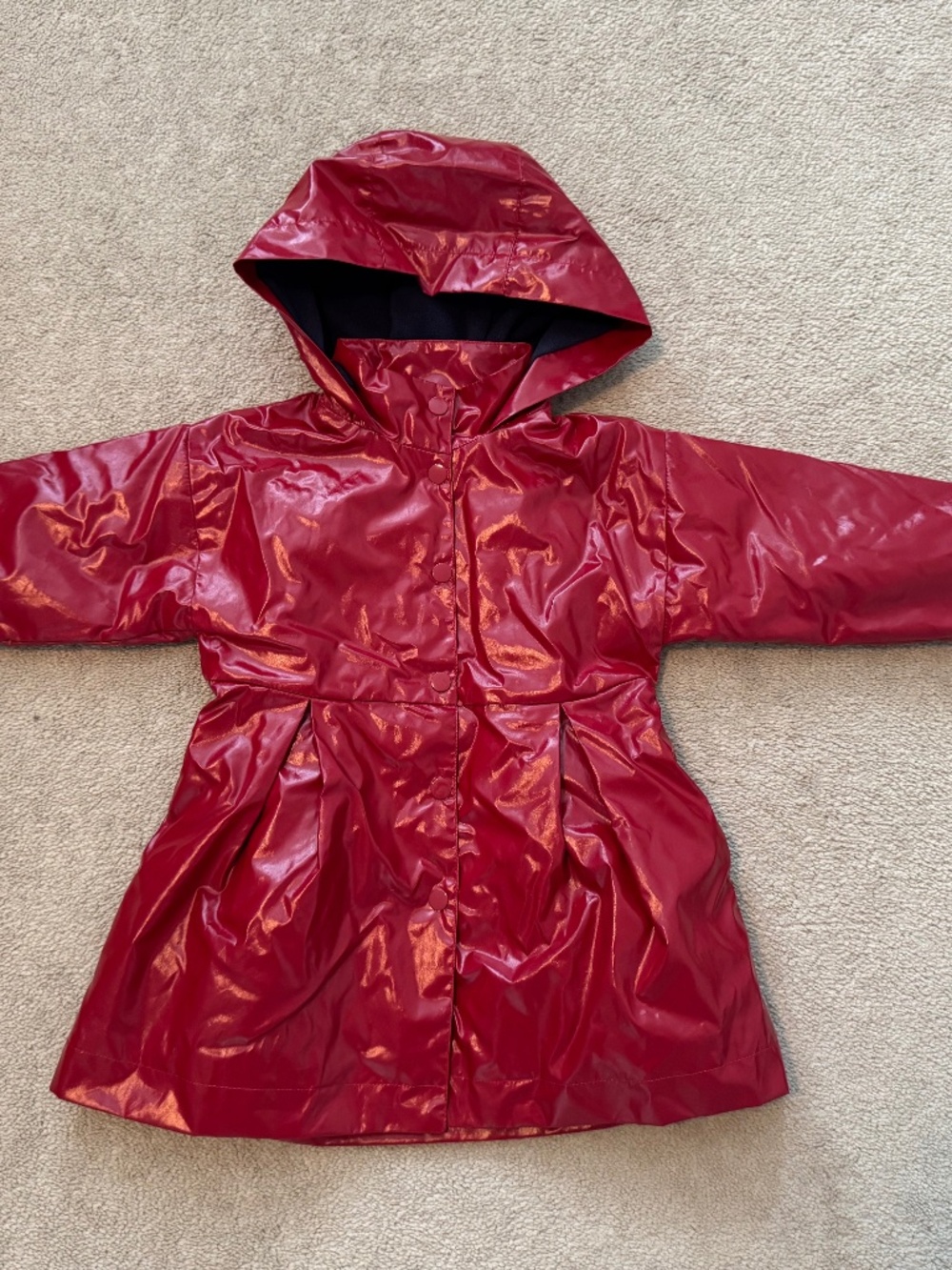 Jacadi girls fleece lined raincoat with hood